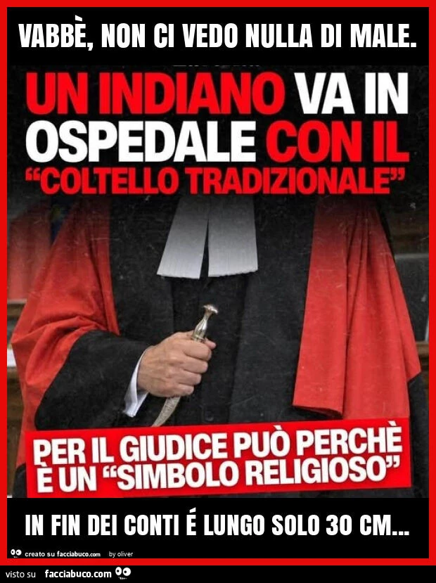 Vabbè, non ci vedo nulla di male. In fin dei conti é lungo solo 30 cm