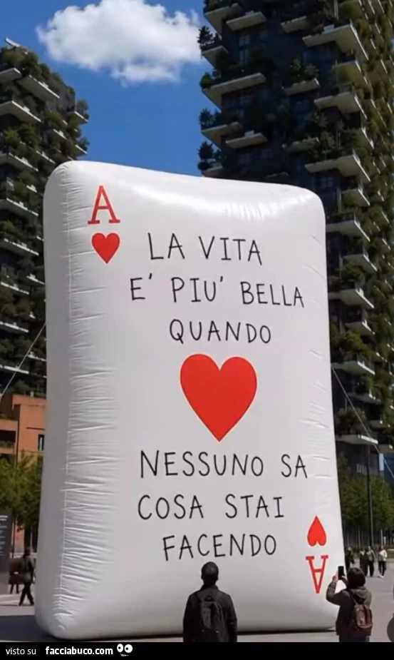 La Vita è bella quando nessuno sa cosa stai facendo
