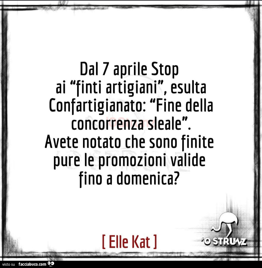 Dal 7 aprile stop ai finti artigiani, esulta confartigianato: fine della concorrenza sleale. Avete notato che sono finite pure le promozioni valide fino a domenica?