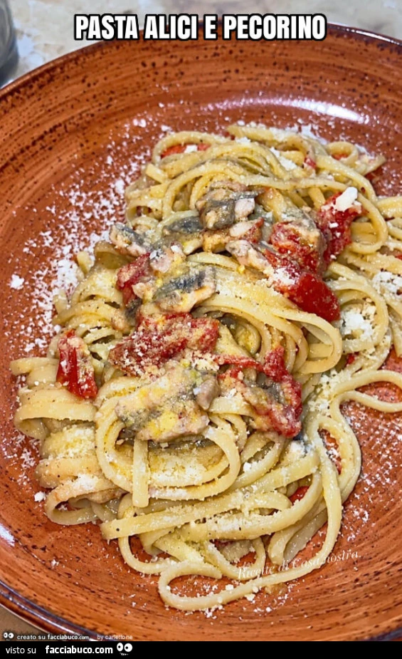 Pasta alici e pecorino