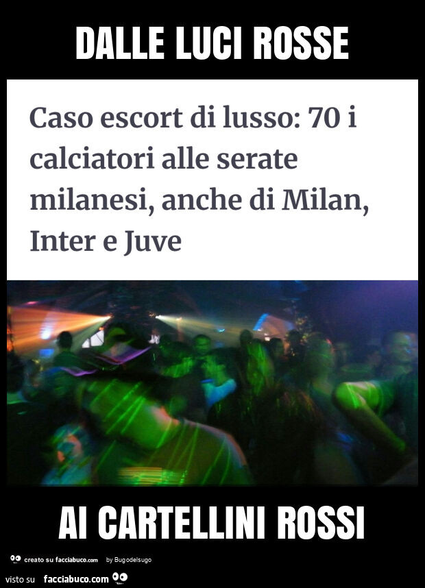 Dalle luci rosse ai cartellini rossi