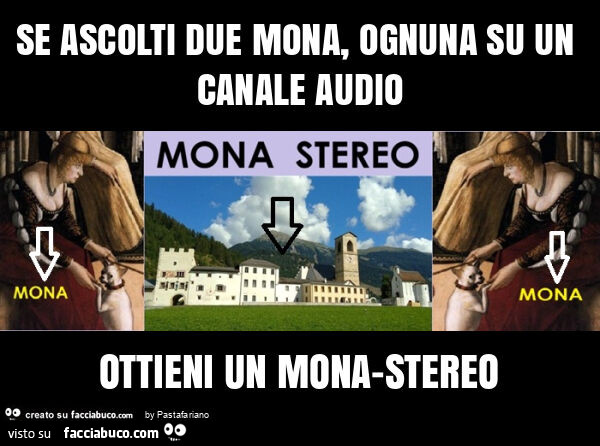 Se ascolti due mona, ognuna su un canale audio ottieni un mona-stereo