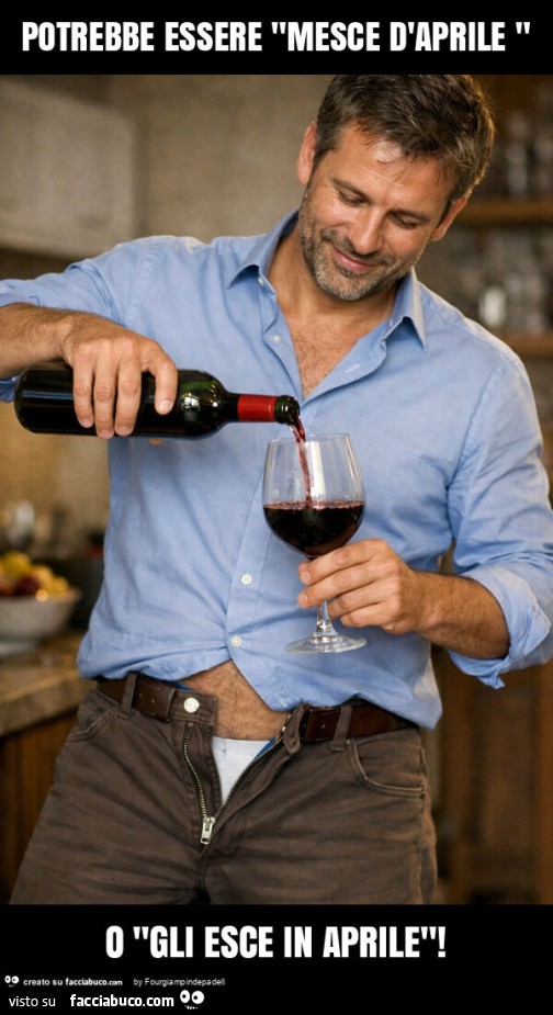 Potrebbe essere "mesce d'aprile " o "gli esce in aprile"