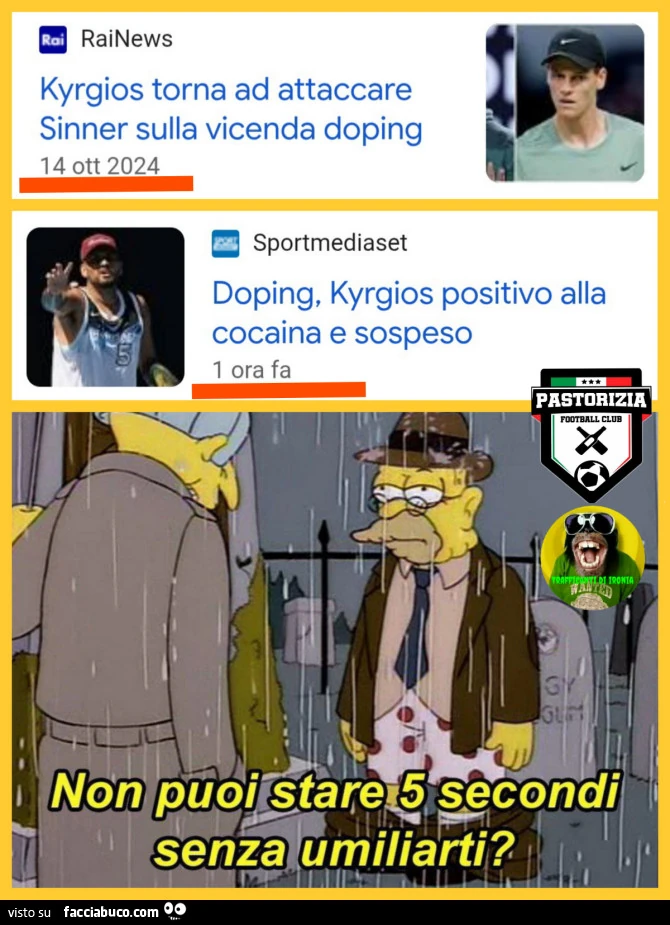 Kyrgios torna ad attaccare sinner per la vicenda doping