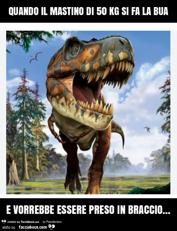 Quando il mastino di 50 kg si fa la bua e vorrebbe essere preso in braccio