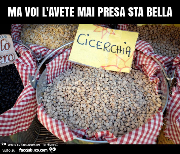 Ma voi l'avete mai presa sta bella