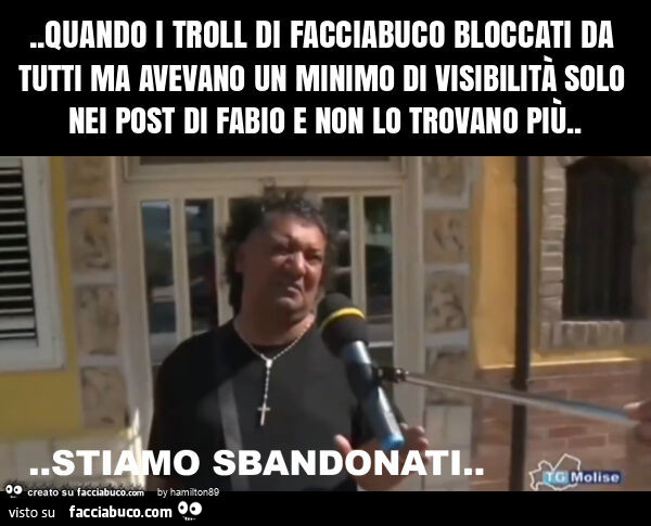 Quando i troll di facciabuco bloccati da tutti ma avevano un minimo di visibilità solo nei post di fabio e non lo trovano più