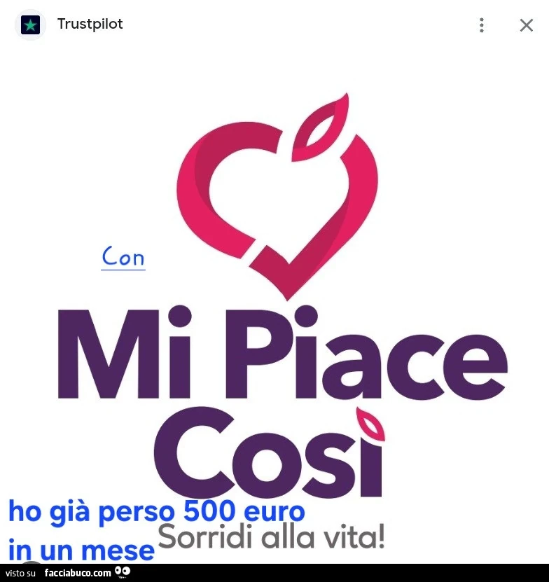 Con mi piace così ho già perso 500 euro in un mese