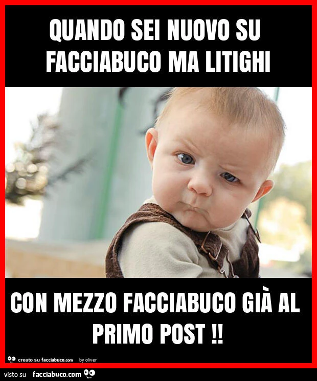 Quando sei nuovo su facciabuco ma litighi con mezzo facciabuco già al primo post