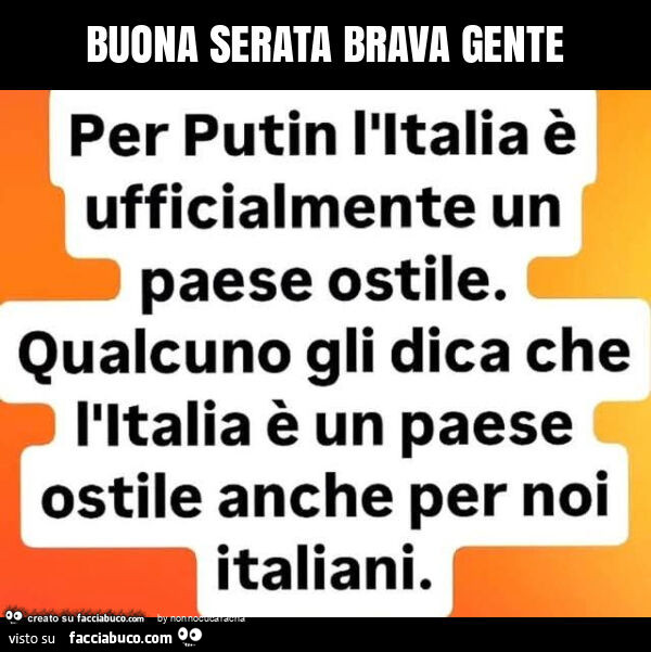 Buona serata brava gente