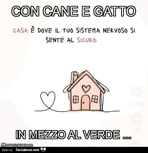 Con cane e gatto in mezzo al verde a casa sei al sicuro