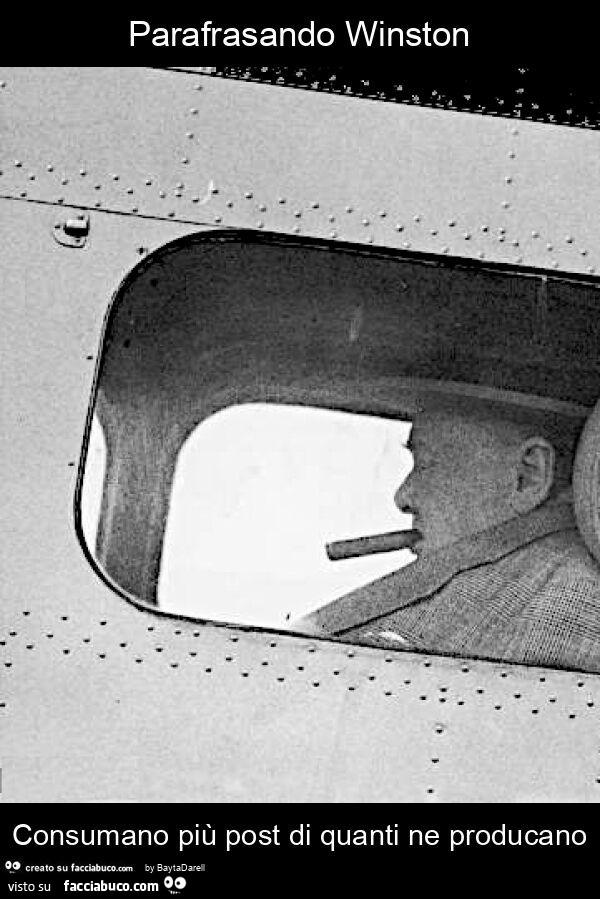 Parafrasando winston consumano più post di quanti ne producano - Part. Foto Getty Images. Credit Keystone