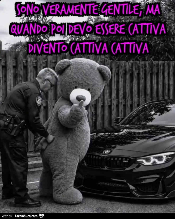 Sono veramente gentile, ma quando poi devo essere cattiva divento CATTIVA CATTIVA