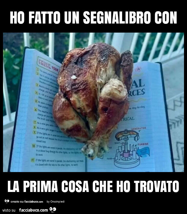 Ho fatto un segnalibro con la prima cosa che ho trovato