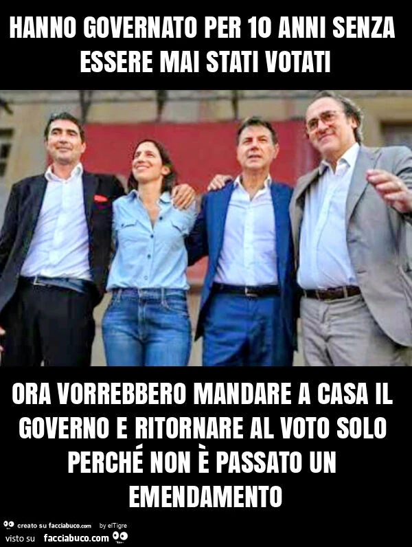 Hanno governato per 10 anni senza essere mai stati votati ora vorrebbero mandare a casa il governo e ritornare al voto solo perché non è passato un emendamento