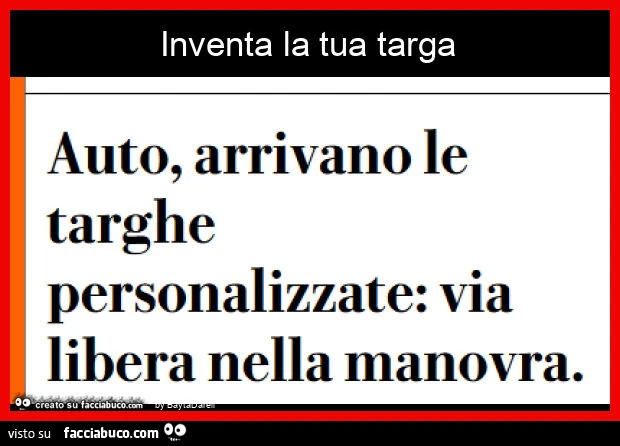 Inventa la tua targa