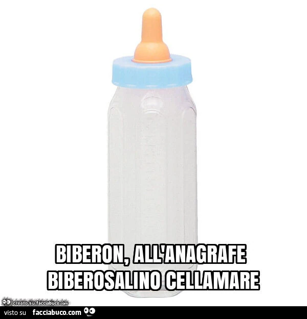 Biberon, all'anagrafe biberosalino cellamare