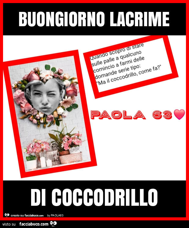 Buongiorno lacrime di coccodrillo