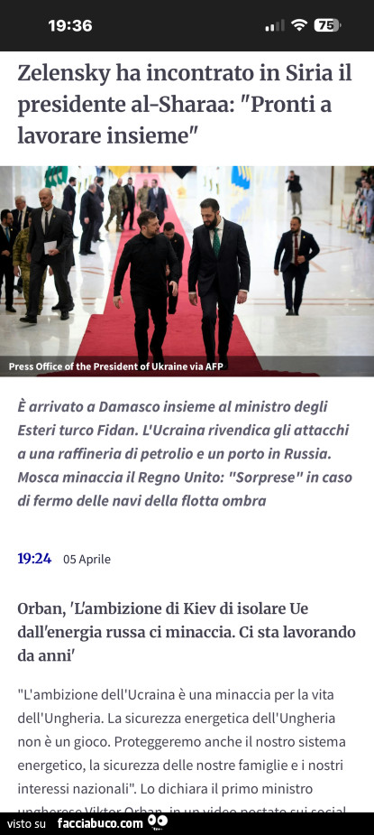 Zelensky ha incontrato in siria il presidente alsharaa: pronti a lavorare insieme