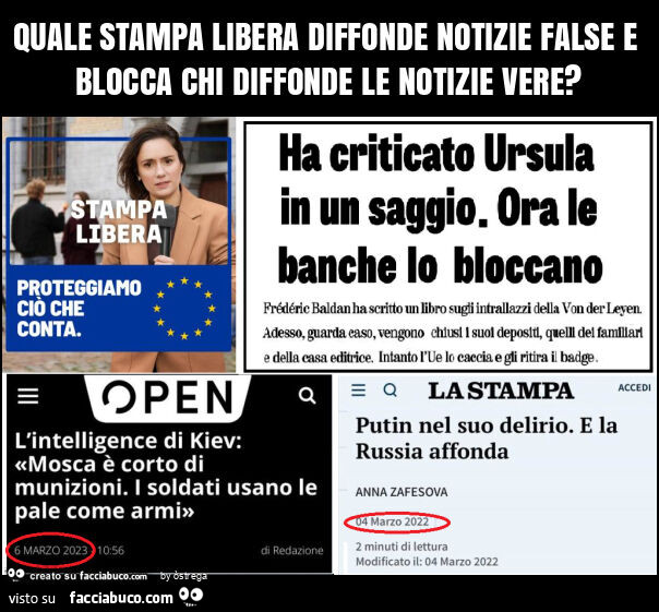 Nazi europeisti fanno propaganda falsa libertà di stampa come in una dittatura cui gli euro cogli0ni credono