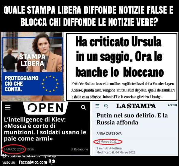 Nazi europeisti fanno propaganda falsa libertà di stampa come in una dittatura cui gli euro cogli0ni credono