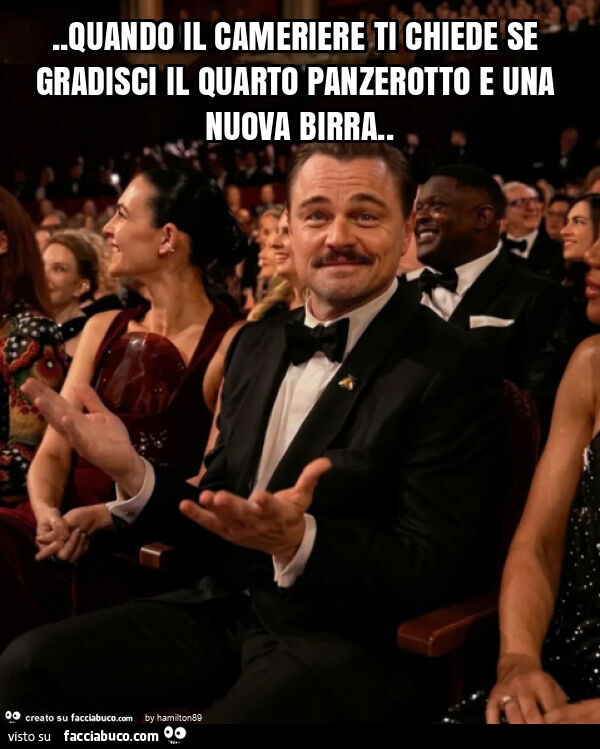 Quando il cameriere ti chiede se gradisci il quarto panzerotto e una nuova birra