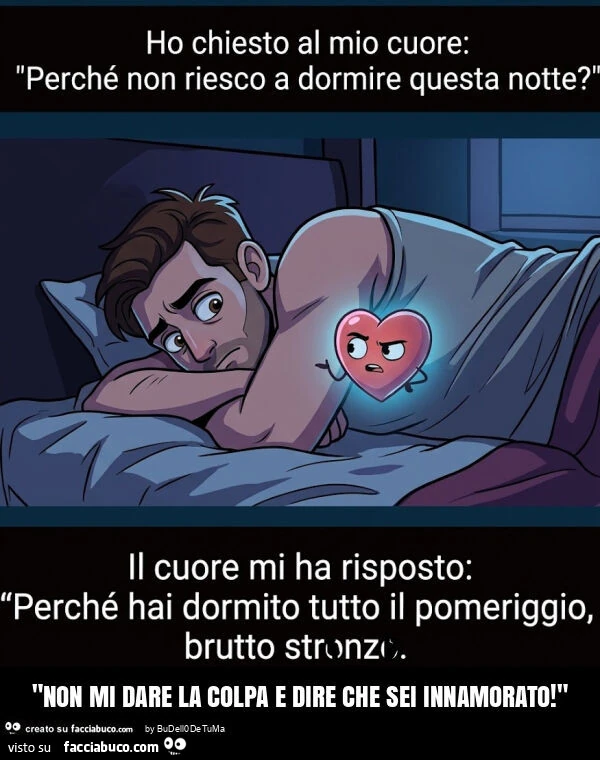"non mi dare la colpa e dire che sei innamorato! "