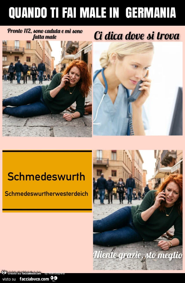 Quando ti fai male in germania