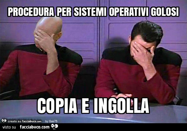Procedura per sistemi operativi golosi copia e ingolla