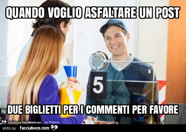 Quando voglio asfaltare un post due biglietti per i commenti per favore