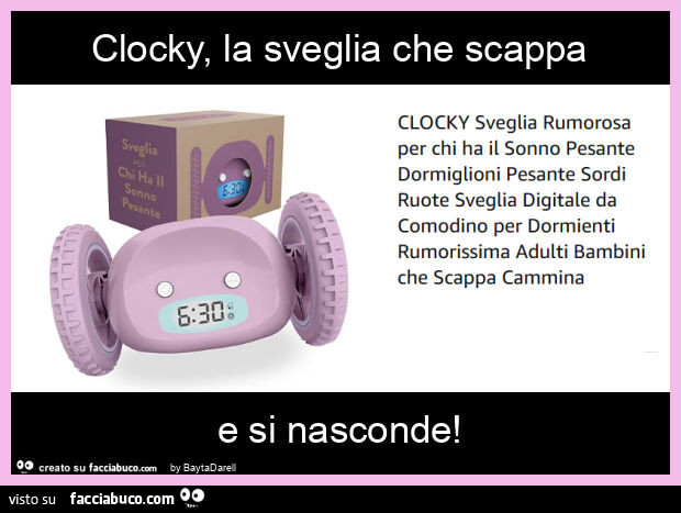 Clocky, la sveglia che scappa e si nasconde