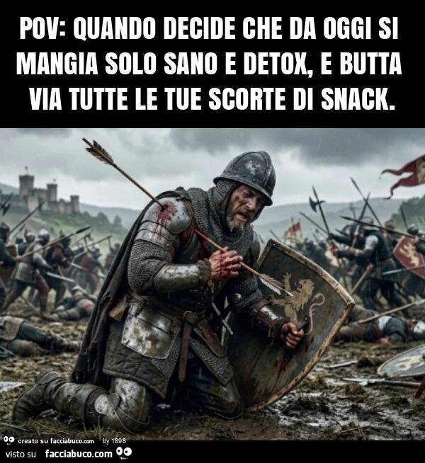 Pov: quando decide che da oggi si mangia solo sano e detox, e butta via tutte le tue scorte di snack