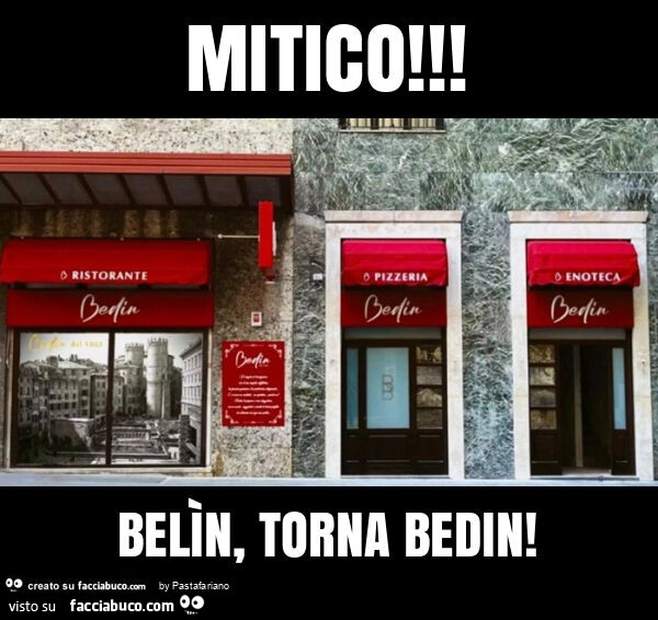 Mitico! Belìn, torna bedin