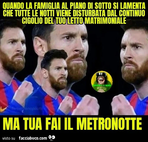 Quando la famiglia al piano di sotto si lamenta che tutte le notti viene disturbata dal continuo cigolio