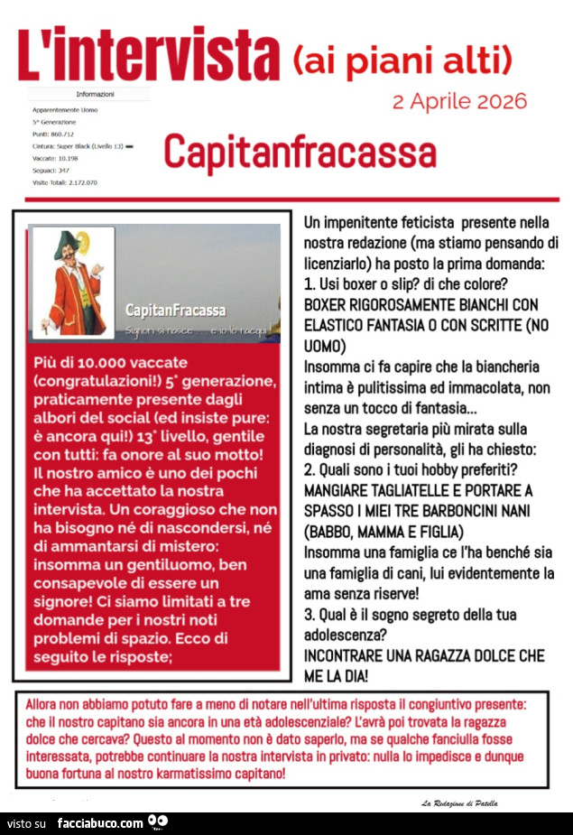 Intervista a Capitanfracassa