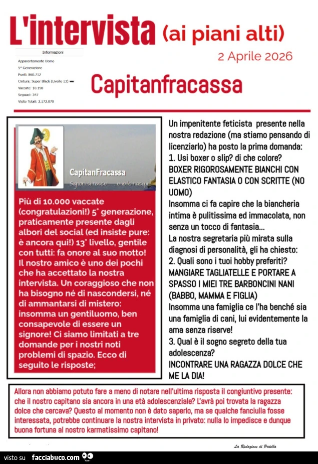 Intervista a Capitanfracassa