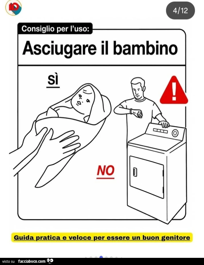 Consiglio per l'uso: asciugare il bambino