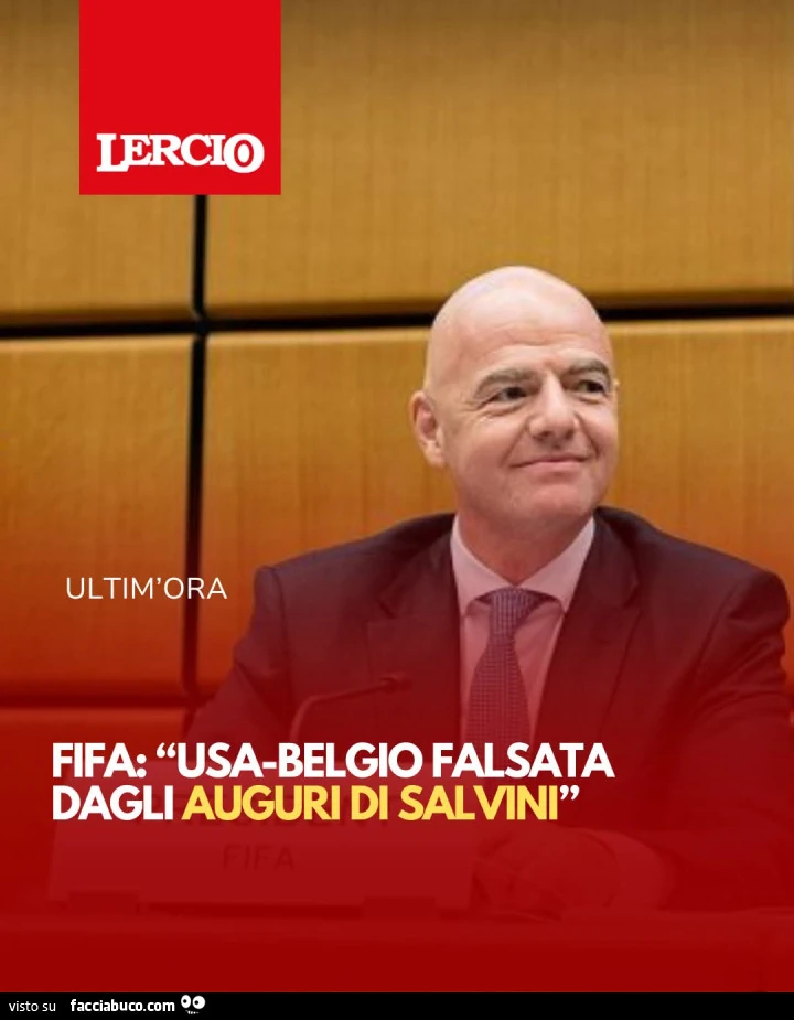 Ultim'ora fifa: usa belgio falsata dagli auguri di salvini