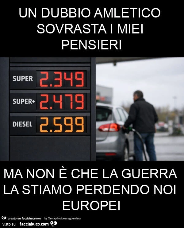 Un dubbio amletico sovrasta i miei pensieri ma non è che la guerra la stiamo perdendo noi europei