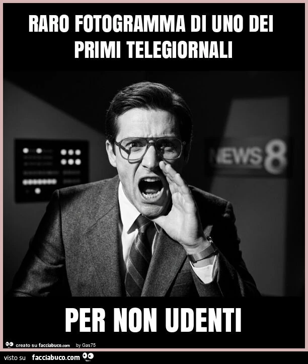 Raro fotogramma di uno dei primi telegiornali per non udenti