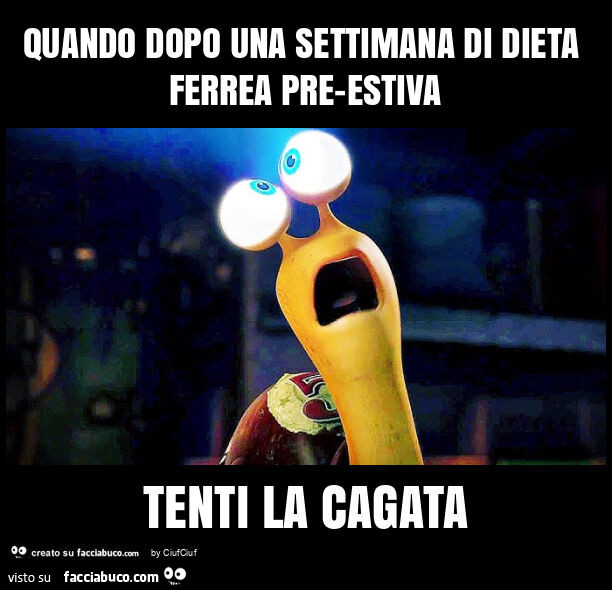 Quando dopo una settimana di dieta ferrea pre-estiva tenti la cagata