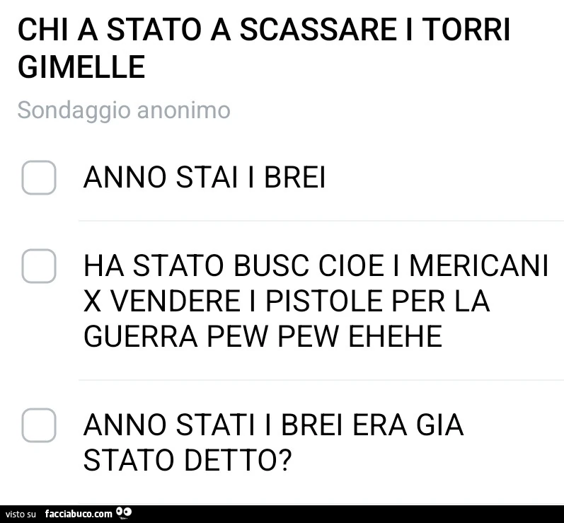 Chi a stato a scassare i torri gimelle