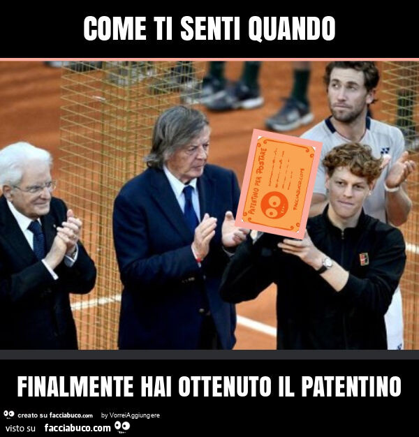 Come ti senti quando finalmente hai ottenuto il patentino
