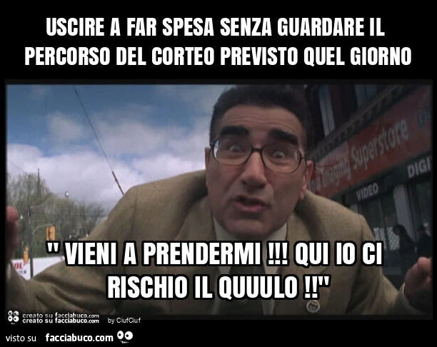 Uscire a far spesa senza guardare il percorso del corteo previsto quel giorno