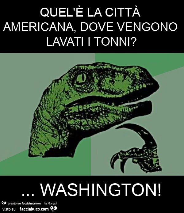 Quel'è la città americana, dove vengono lavati i tonni? &hellip; washington