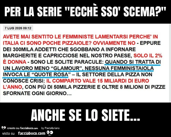 Per la serie "ecchè ssò scema? " Anche se lo siete