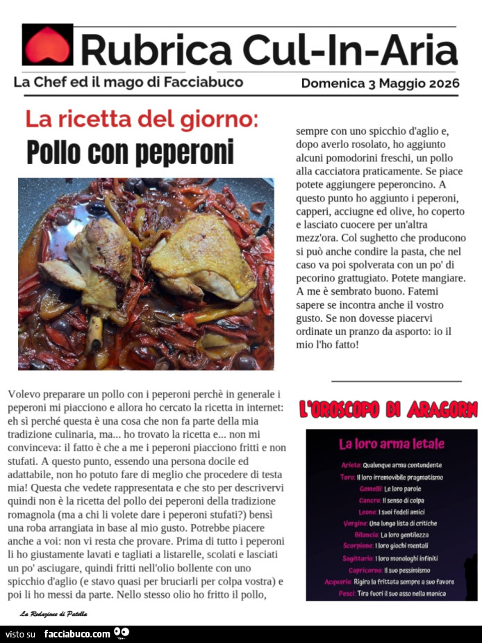 Pollo con peperoni