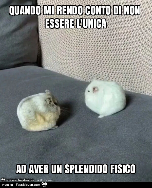Quando mi rendo conto di non essere l'unica ad aver un splendido fisico