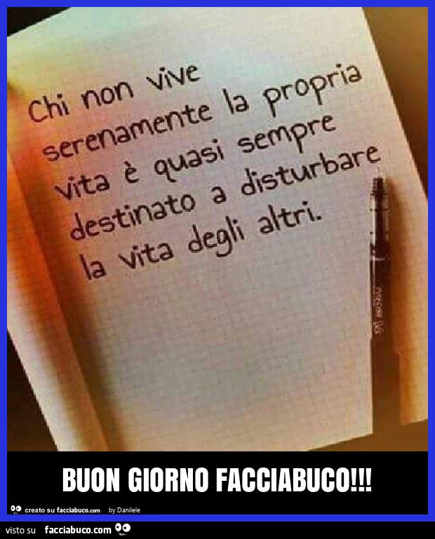 Buon giorno facciabuco