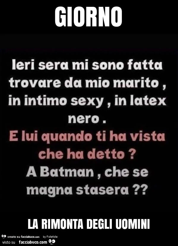 Giorno la rimonta degli uomini